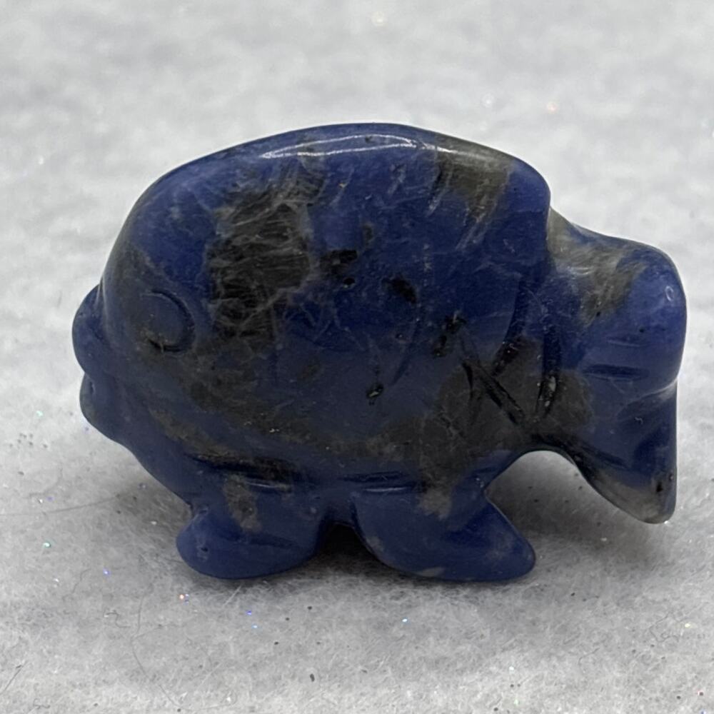 Cute Little Sodalite Crystal Fish Carving!